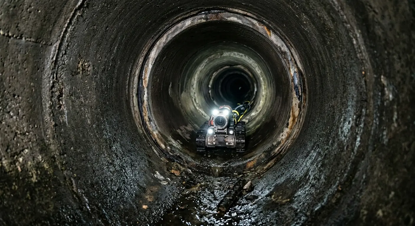 Robotic sewer camera inspecting pipe interior for Sewer Line Repair in Robbinsdale
